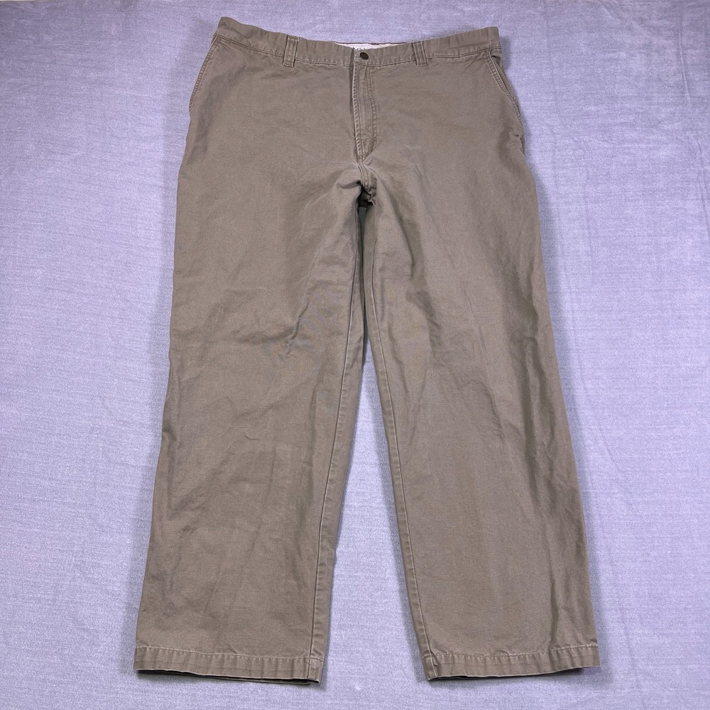 Columbia AM8142 Straight Leg Mid Rise Chino Pants Men 40 Beige Cotton